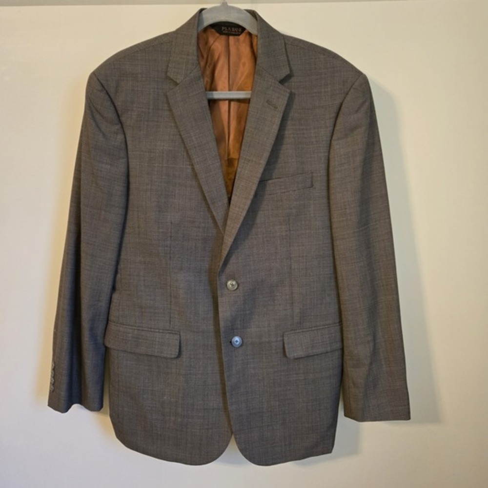 Joseph Jos A. Bank Blue Tan Tweed Herringbone Blazer Suitcoat Size 42R Slim Fit